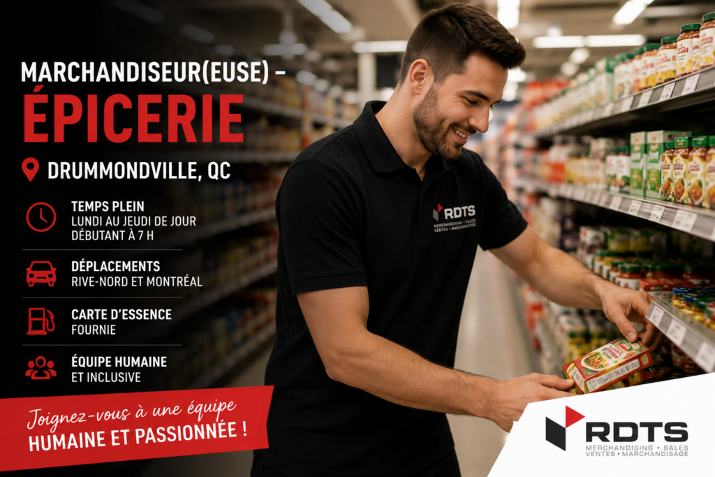 Marchandiseur(euse) - Épicerie - Drummondville, QC